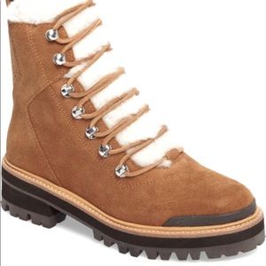 Marc fisher Izzie Genuine shearling lace up boots